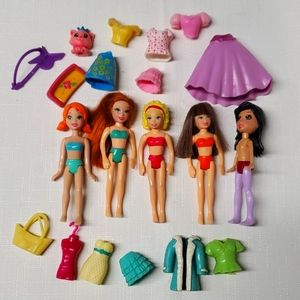 LOT Mattel Polly Pocket 3½" Dolls & Clothes Accessories Pet Kitty Girls Toy Play
